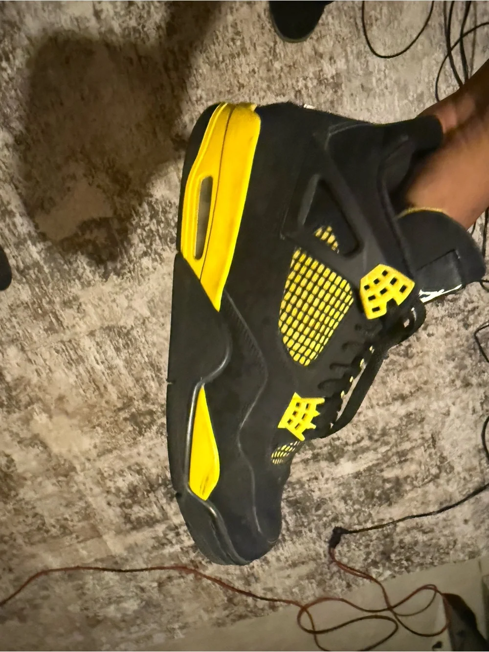 Air Jordan 4 Retro Black/Yellow Men’s Basketball Shoes